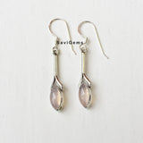 Rose Quartz Marquise Hanging Sterling Silver Earring