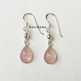 Rose Quartz Ball Sterling Silver Earring