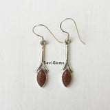 Golden Sunstone Marquise Sterling Silver Earring