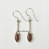 Golden Sunstone Marquise Sterling Silver Earring