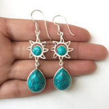 Turquoise Sun Sterling Silver Earring