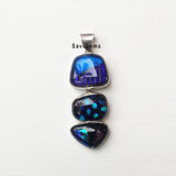 Dichroic Glass Sterling Silver Pendant