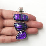 Dichroic Glass Sterling Silver Pendant