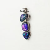 Dichroic Glass Sterling Silver Pendant