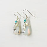 Opalite & Turquoise Leaf Sterling Silver Earring