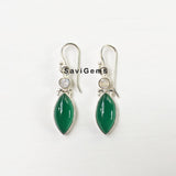 Rainbow Moonstone & Green Onyx Sterling Silver Earring