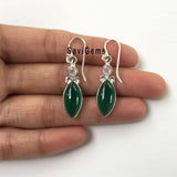 Rainbow Moonstone & Green Onyx Sterling Silver Earring