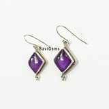 Amethyst Diamond Sterling Silver Earring