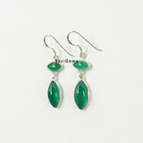 Green Onyx Dainty Sterling Silver Earring