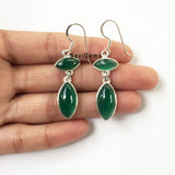 Green Onyx Dainty Sterling Silver Earring