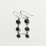 Lapis Lazuli Triple Drop Sterling Silver Earring