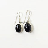 Black Onyx Oval Sterling Silver Earring