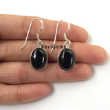 Black Onyx Oval Sterling Silver Earring