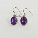 Amethyst Oval Sterling Silver Earring