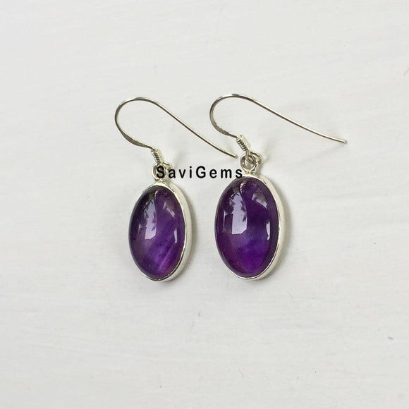 Amethyst Oval Sterling Silver Earring