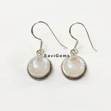 Rainbow Moonstone Twisted Wire Sterling Silver Earring
