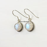 Rainbow Moonstone Twisted Wire Sterling Silver Earring