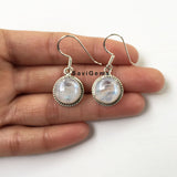 Rainbow Moonstone Twisted Wire Sterling Silver Earring