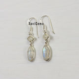 Rainbow Moonstone Eye Sterling Silver Earring