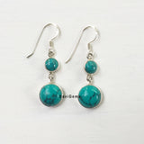 Turquoise Round Sterling Silver Earring