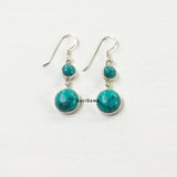 Turquoise Round Sterling Silver Earring