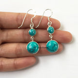 Turquoise Round Sterling Silver Earring