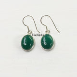 Green Onyx Oval Sterling Silver Earring