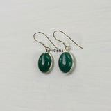 Green Onyx Oval Sterling Silver Earring