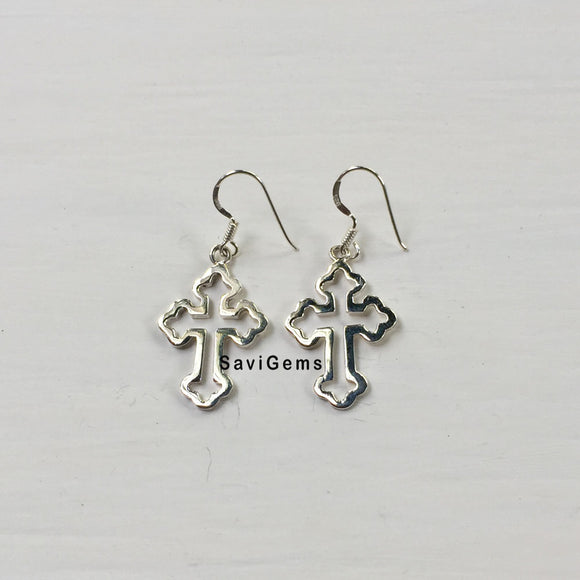 Cross Sterling Silver Earring