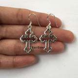 Cross Sterling Silver Earring