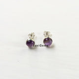 Amethyst Round Sterling Silver Stud