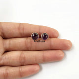 Amethyst Round Sterling Silver Stud