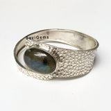 Labradorite Adjustable Sterling Silver Bangle