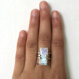 Rainbow Moonstone Sterling Silver Ring