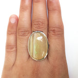 Yellow Banded Onyx Sterling Silver Ring