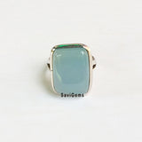 Blue Chalcedony Sterling Silver Ring