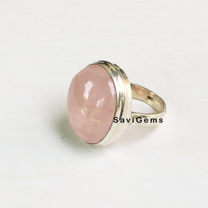 Rose Quartz Sterling Silver Ring