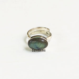 Labradorite Adjustable Sterling Silver Ring