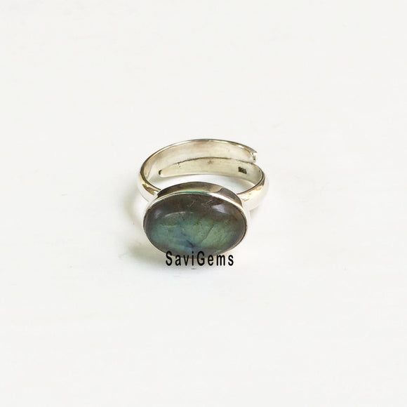 Labradorite Adjustable Sterling Silver Ring