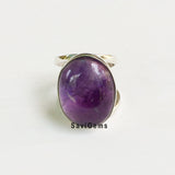 Amethyst Adjustable 925 Sterling Silver Ring