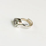 Rock Crystal Adjustable Sterling Silver Ring