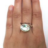 Rock Crystal Adjustable Sterling Silver Ring