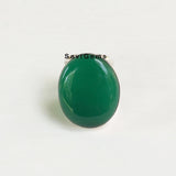 Green Onyx Adjustable Sterling Silver Ring