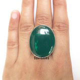 Green Onyx Adjustable Sterling Silver Ring