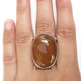 Druzy Honey Onyx Adjustable Silver Ring