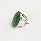 Turquoise Tibetian Oval Adjustable Silver Ring