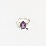 Amethyst Facetted Sterling Silver Ring