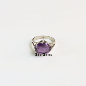 Amethyst Oval Sterling Silver Ring