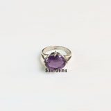 Amethyst Oval Sterling Silver Ring