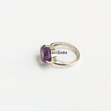 Amethyst Oval Sterling Silver Ring